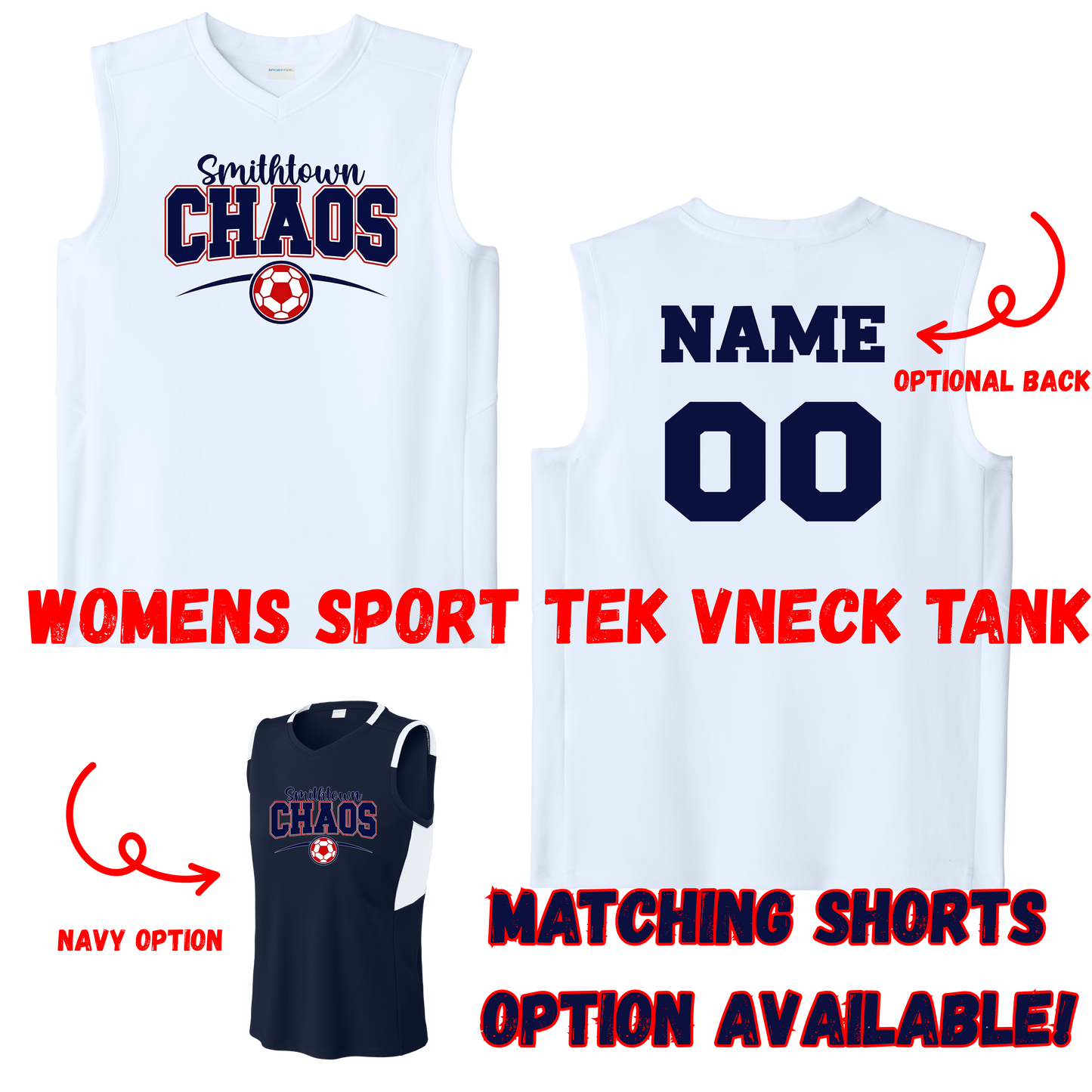 Smithtown Chaos - WOMENS SPORT TEK Vneck