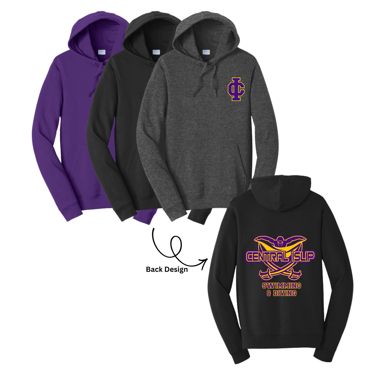 Central Islip Swimming - Custom Hoodie