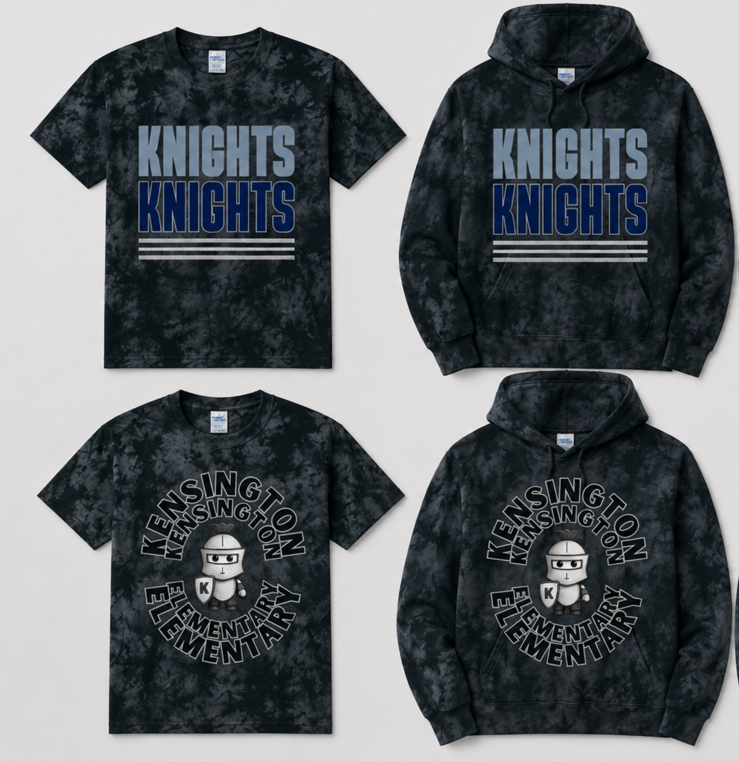 Kensington -Black Tie Dye Kensington (T-shirt/ Hoodie)
