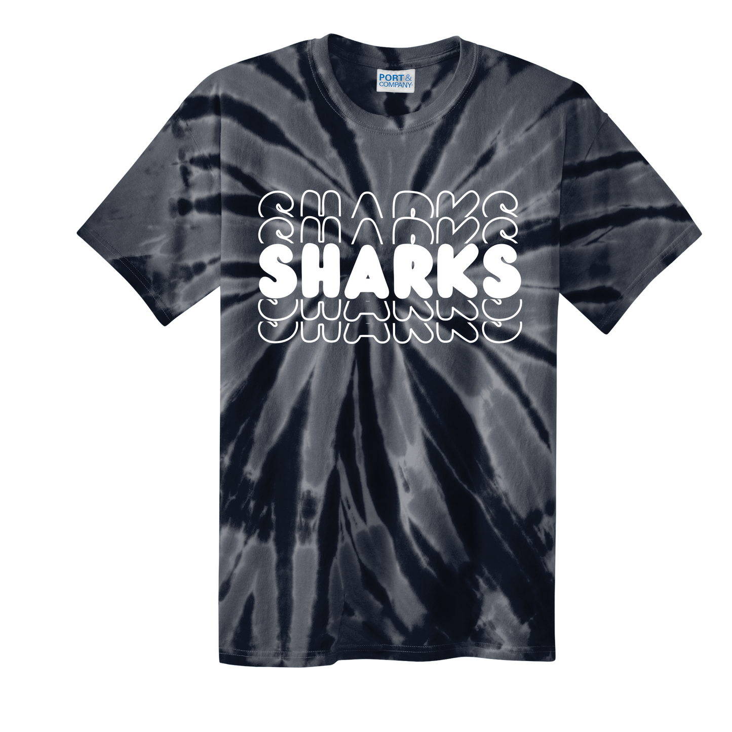 Tamarac SHARKS Tie Dye T-Shirt (Black and Gray)
