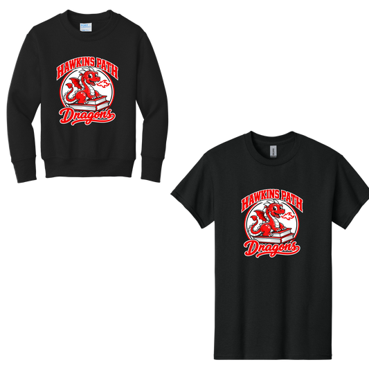 Hawkins - Books / Dragon (T-shirt-Crewneck-Hoodie)