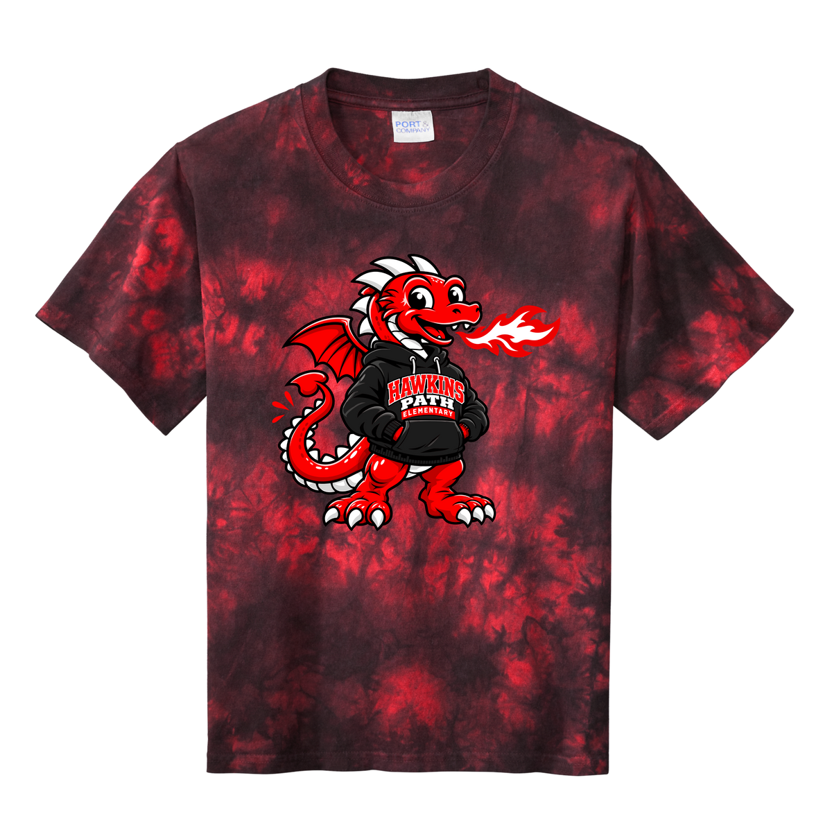 Hawkins - Red Tie Dye  Fire   Tshirt