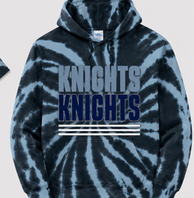 Kensington -Black Tie Dye Two Logo Options (T-shirt/ Hoodie)