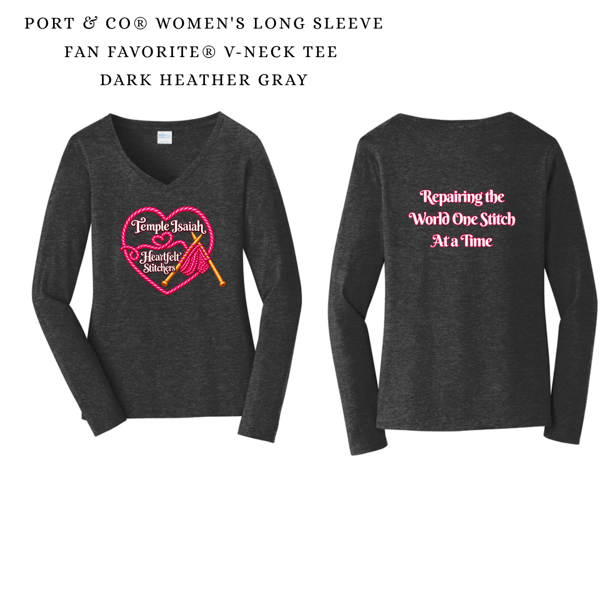 HeartFelt Stitches - Long Sleeve V-neck