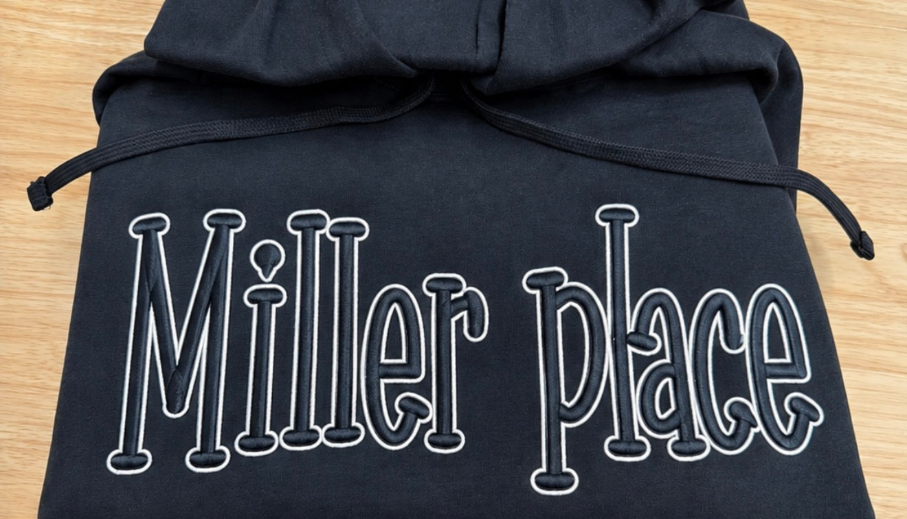Miller Place - Miller Place Outline Embroidery Hoodie