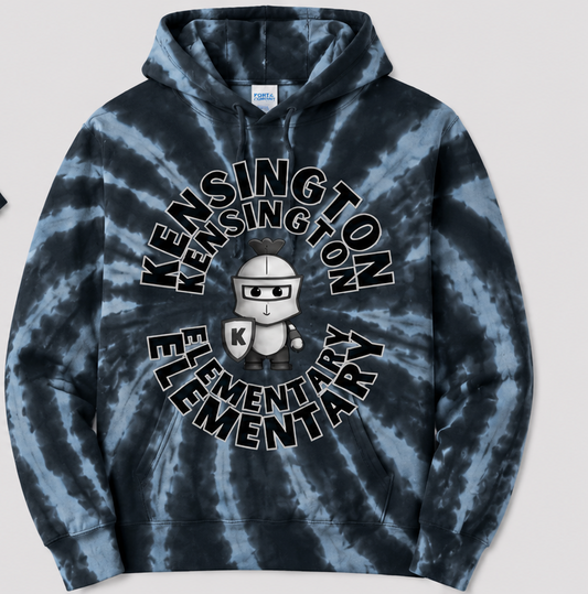 Kensington -Black Tie Dye Two Logo Options (T-shirt/ Hoodie)