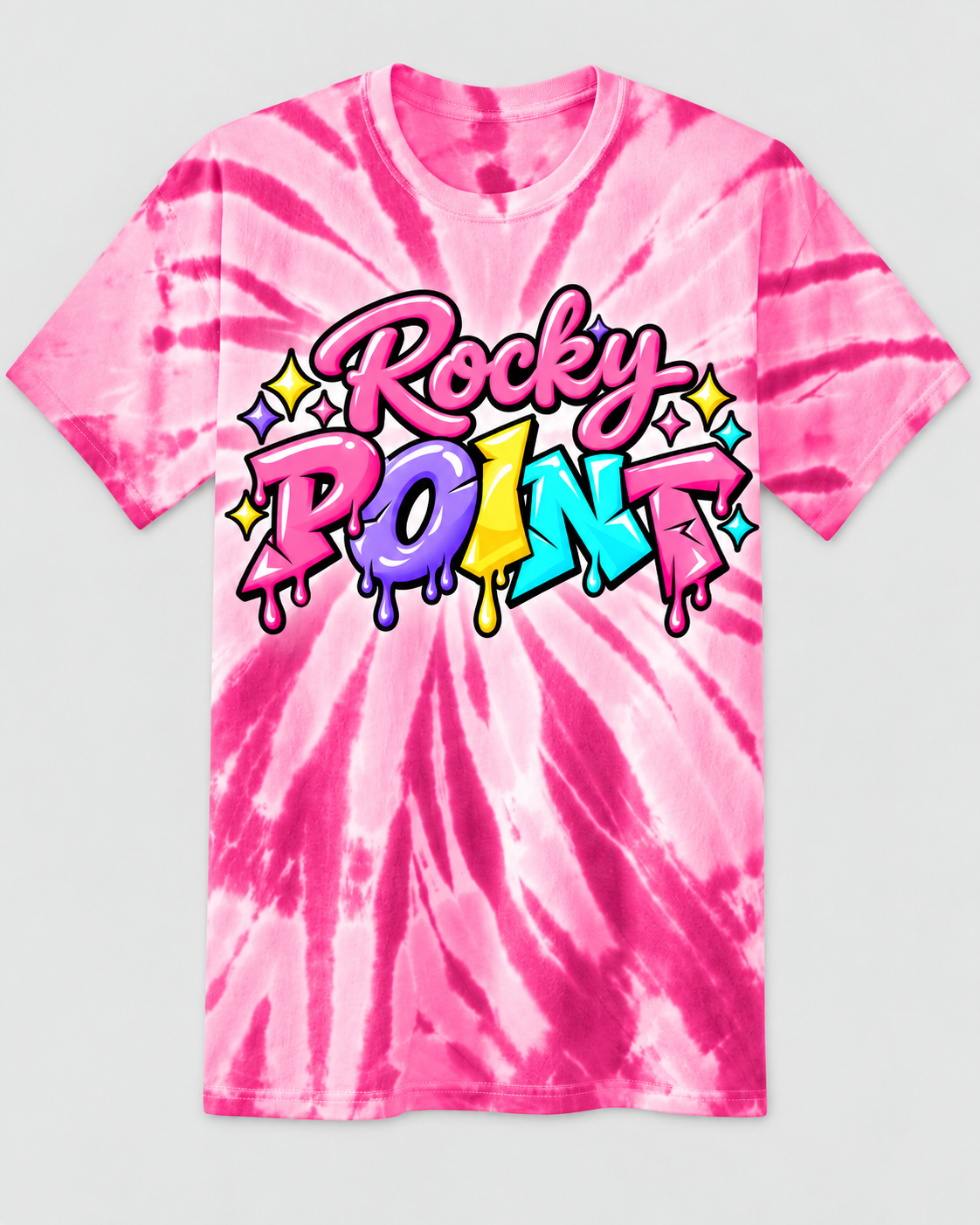 Rocky Point - RP tie dye T-shirt (pink)