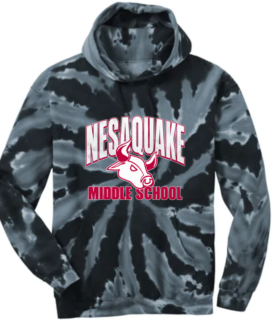 NESAQUAKE -Tie Dye Black Tones Hoodie