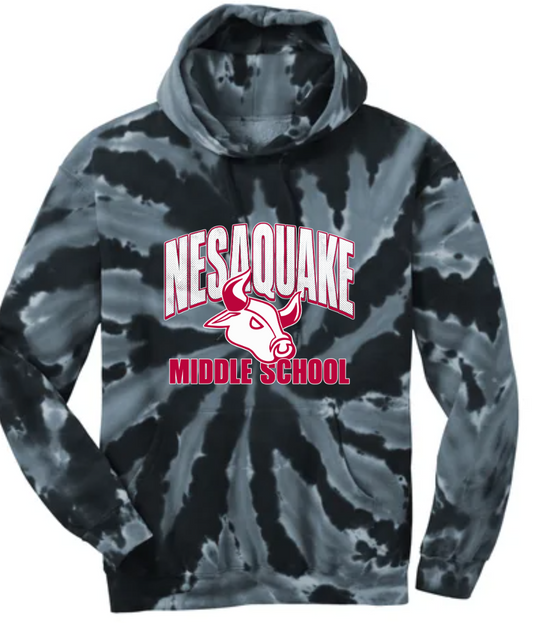 NESAQUAKE -Tie Dye Black Tones Hoodie