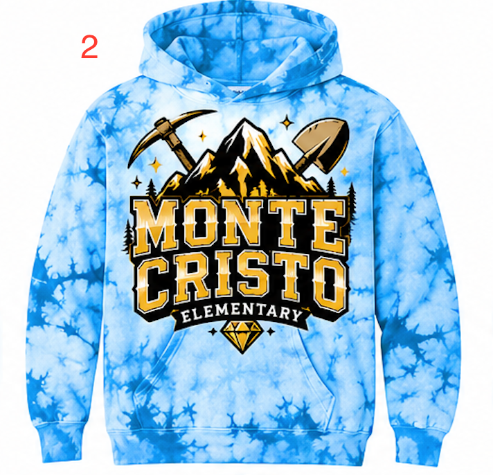 Monte Cristo Elementary -Tie Dye Hoodie (6 options)