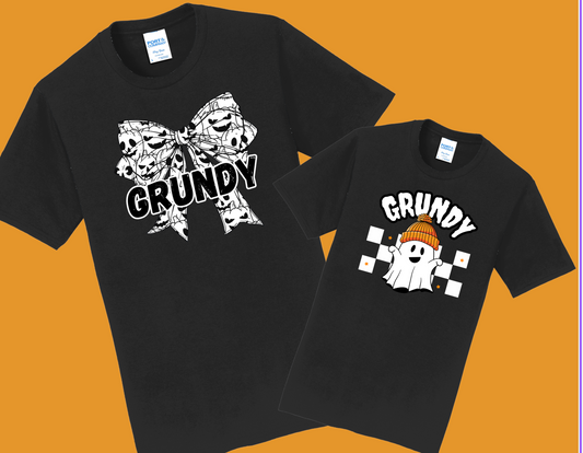 Grundy- Two Halloween Specials in Black (Shirt/Crewneck Sweatshirt)