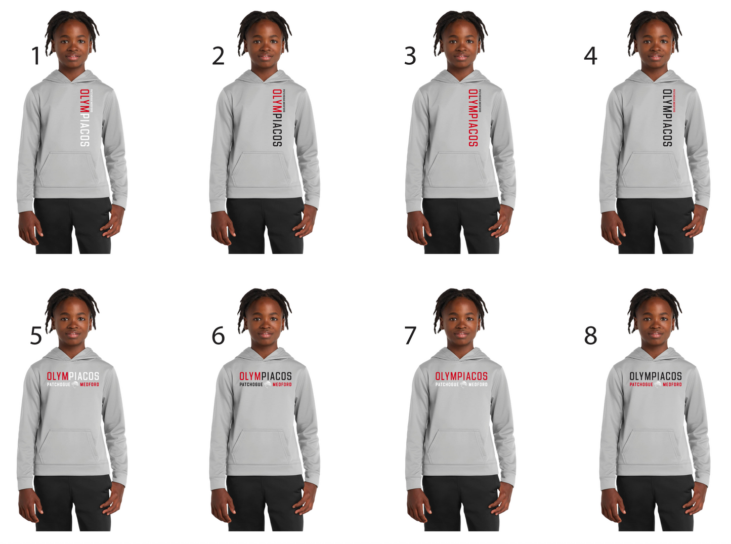 Olympiacos - Youth Silver Hoodie (Grey)