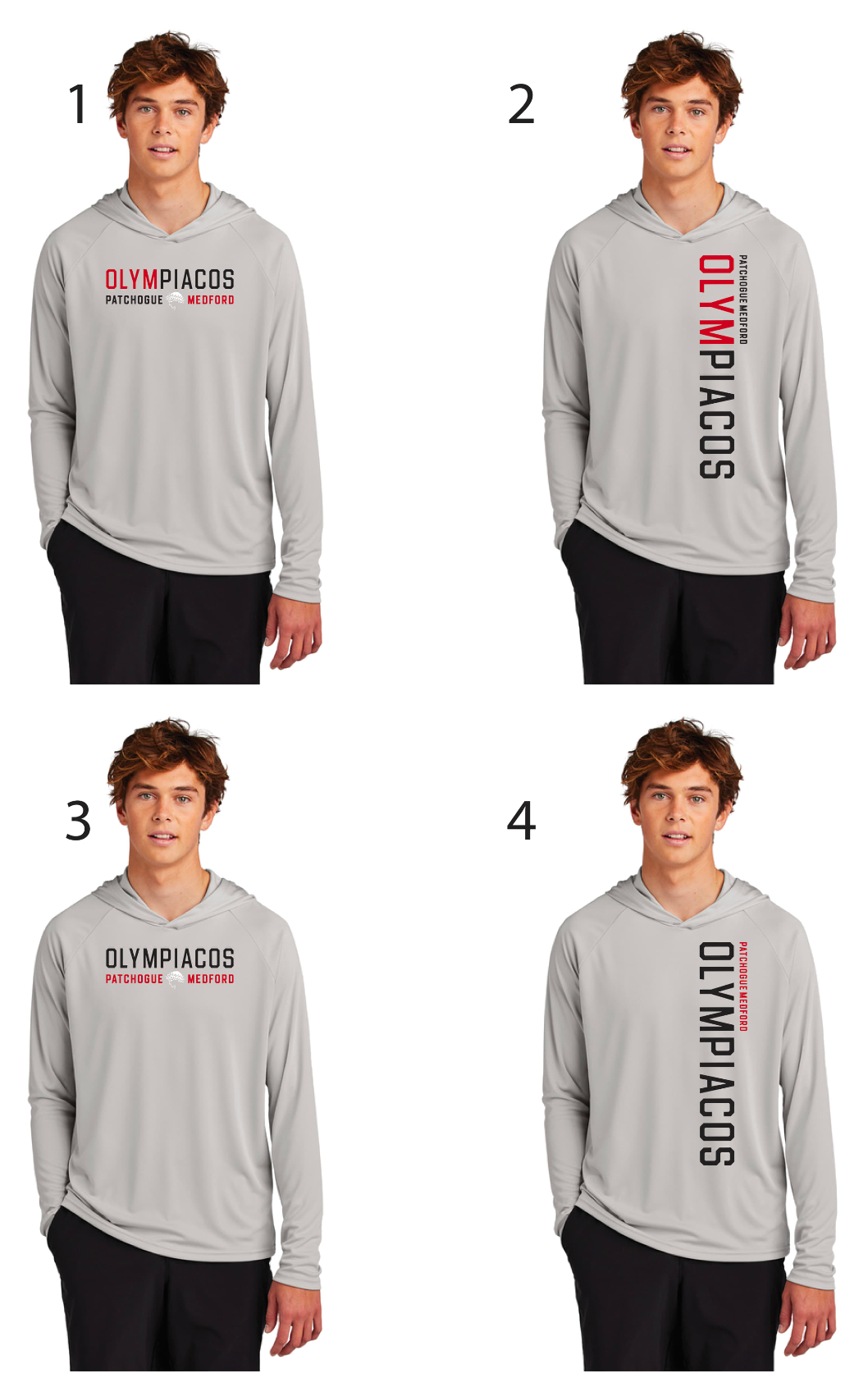 Olympiacos - ADULT Silver Performance Hooded Pullover
