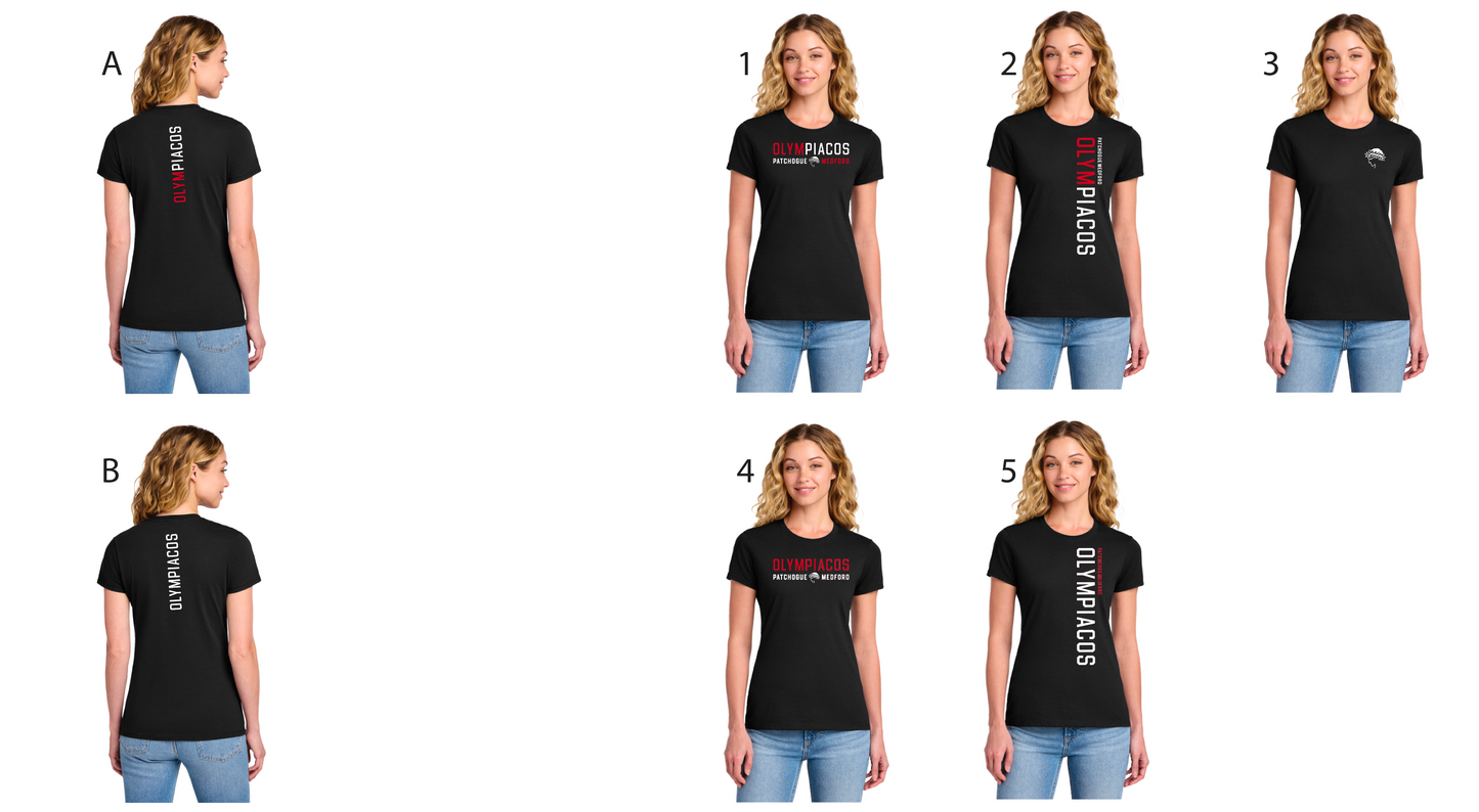 Olympiacos - ADULT Women's Cut T-Shirt (Black)