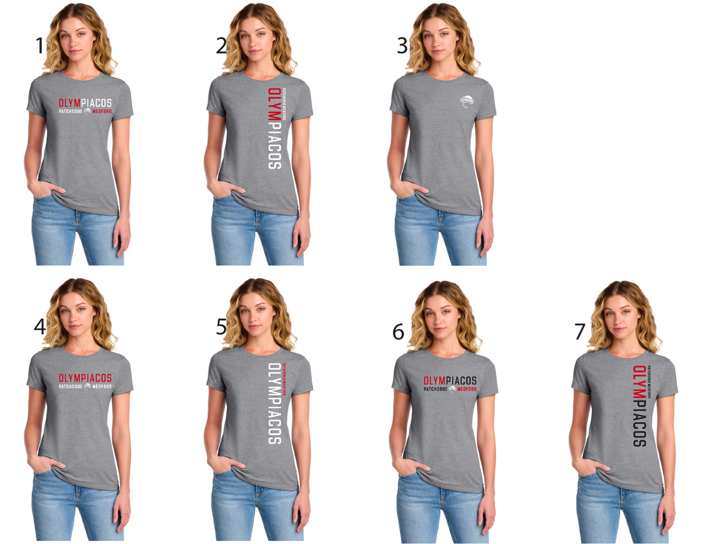Olympiacos - ADULT Women's Cut T-Shirt (Grey)