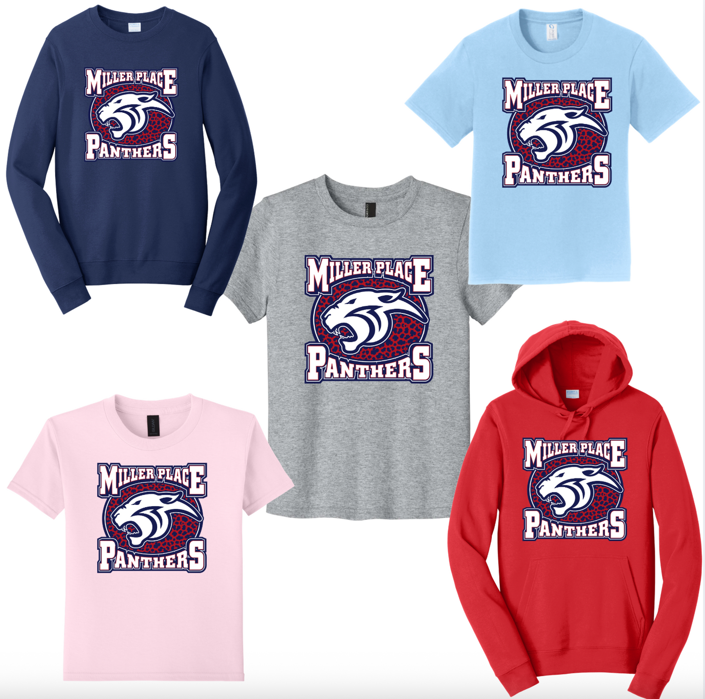 Miller Place - Customize Panther Logo (choose t-shirt, hoodie, crewneck)