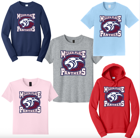 Miller Place - Customize Panther Logo (choose t-shirt, hoodie, crewneck)