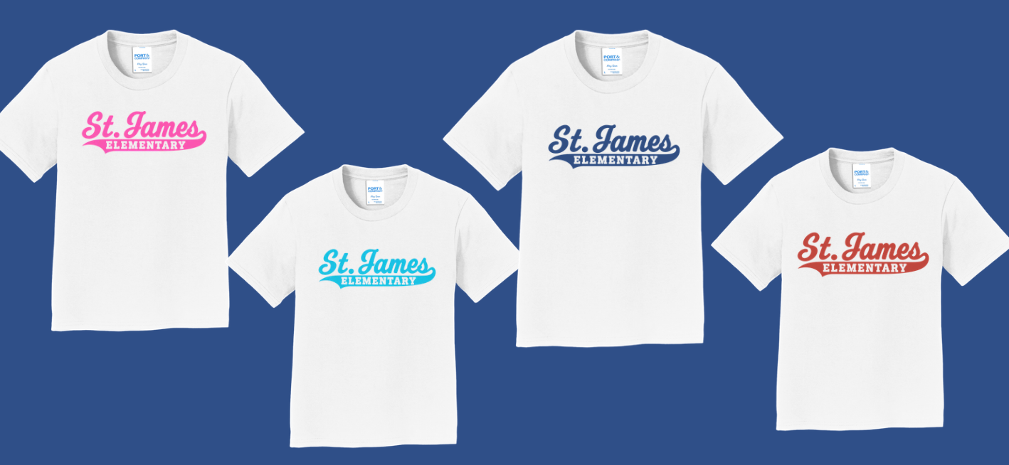 St. James -Script (White T-shirt)