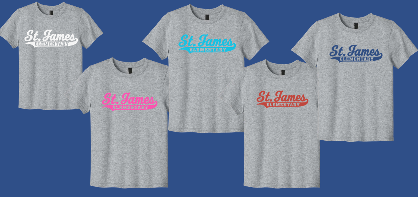 St. James -Script (Grey T-shirt)
