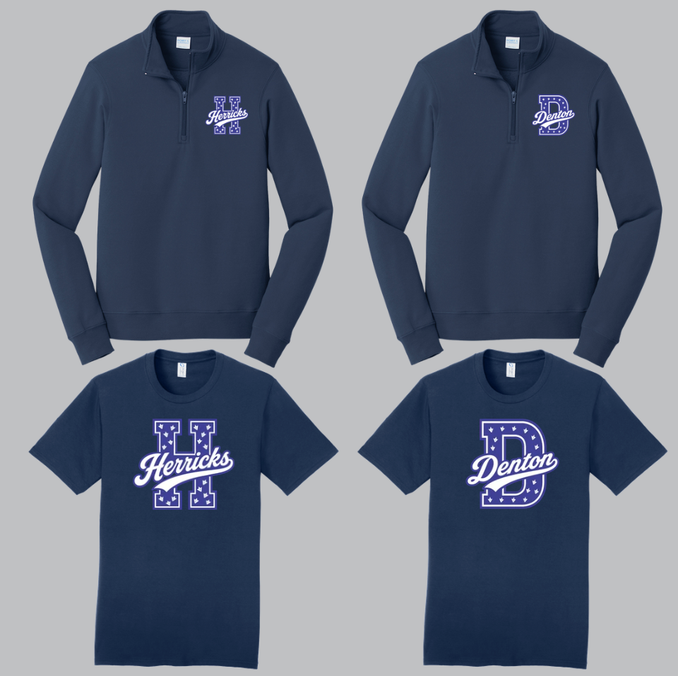 Denton - (NAVY) H Herricks, D Denton (1/4 Zip -T-shirt-Crewneck-Hoodie)