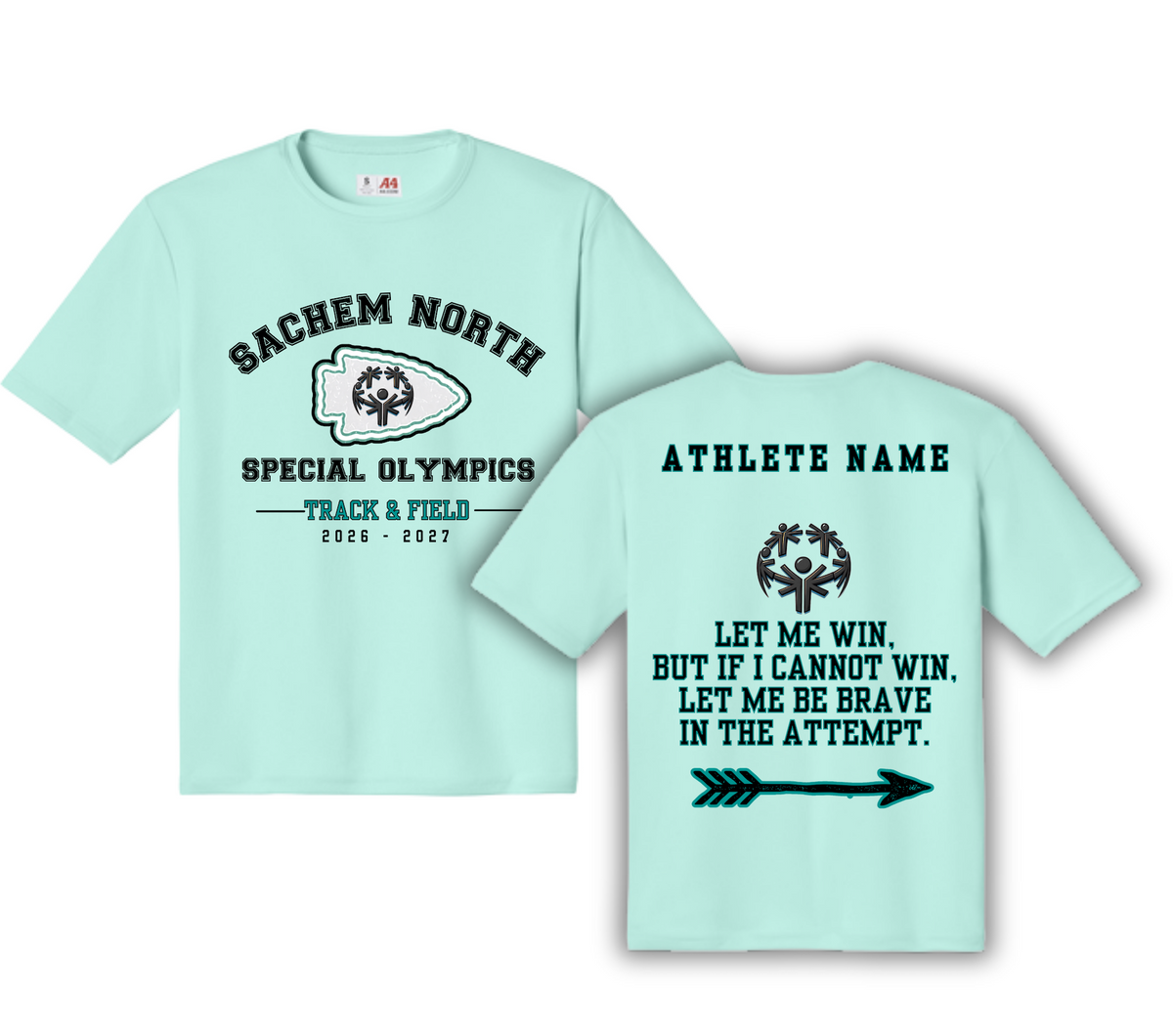 Sachem North Special Olympics - A4 Athletic shirt 26'-27'