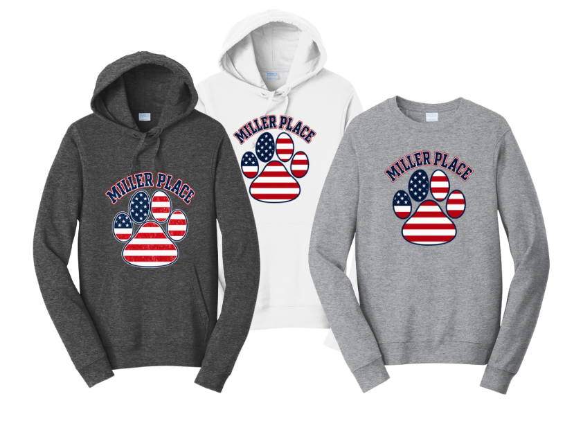 Miller Place - PawPrint Hoodie and Crewneck