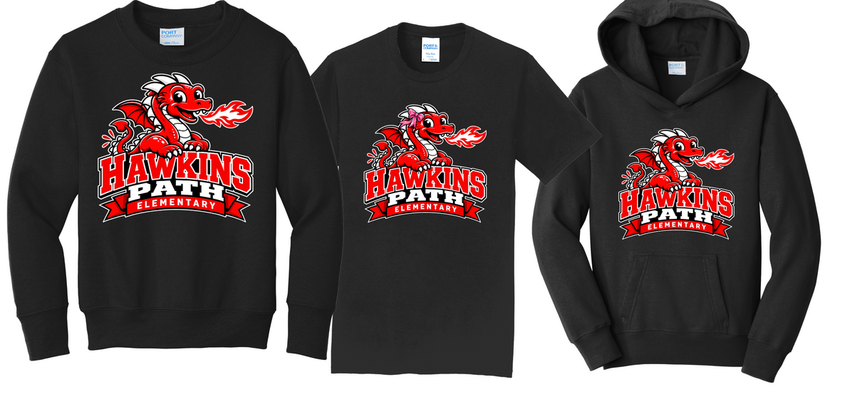 Hawkins - Standard Logo  (T-shirt-Crewneck-Hoodie)