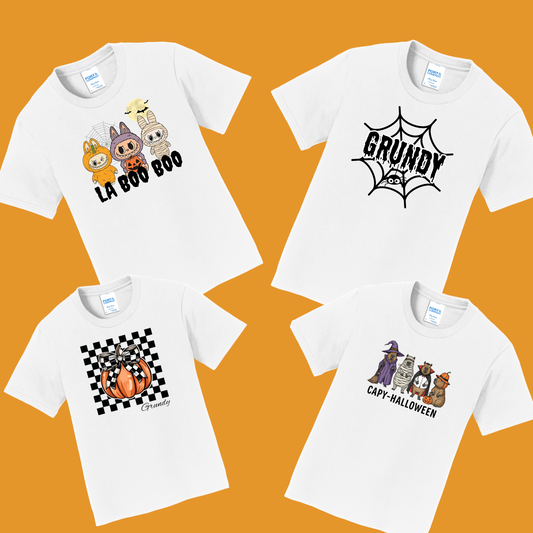 Grundy- Four Halloween Specials in White (Shirt/Crewneck Sweatshirt)