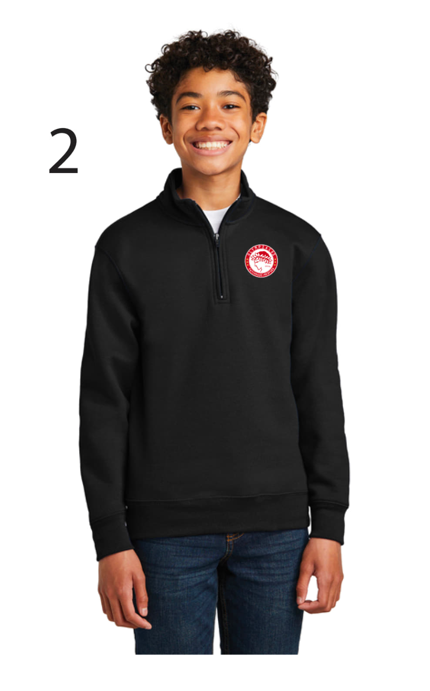 Olympiacos - Youth Black 1/4 ZIP
