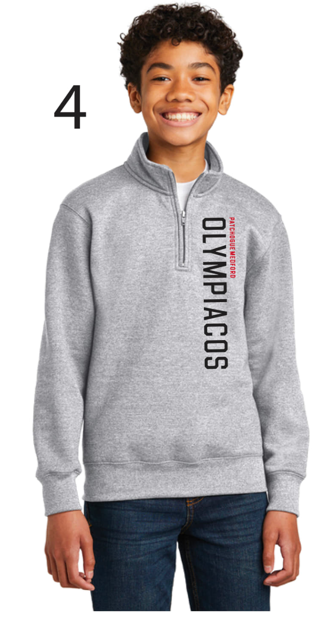 Olympiacos - Youth Athletic Heather (Grey) 1/4 ZIP