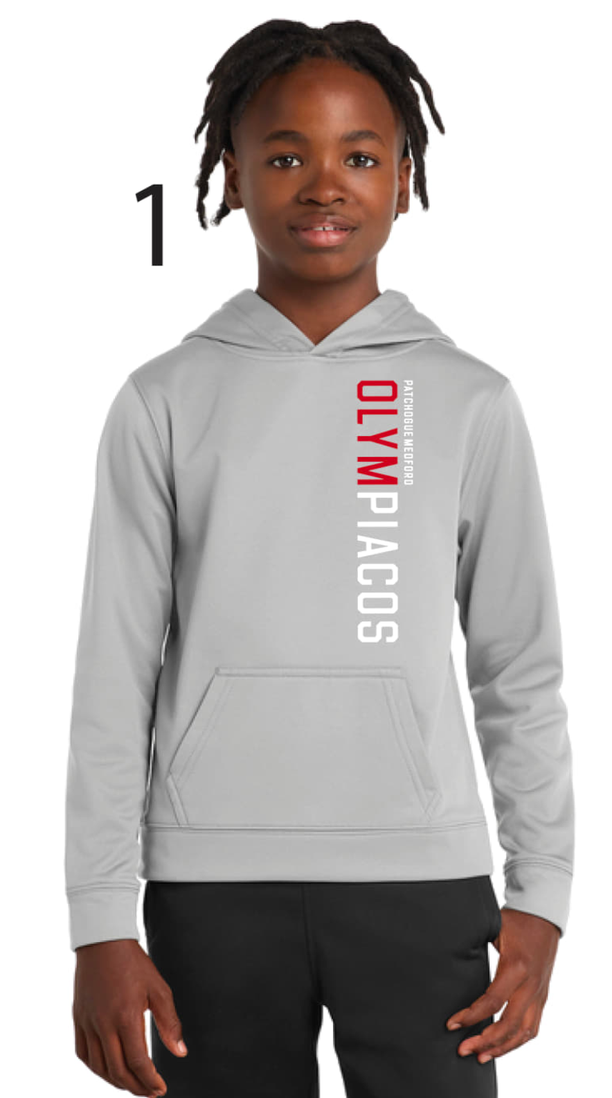 Olympiacos - Youth Silver Hoodie (Grey)