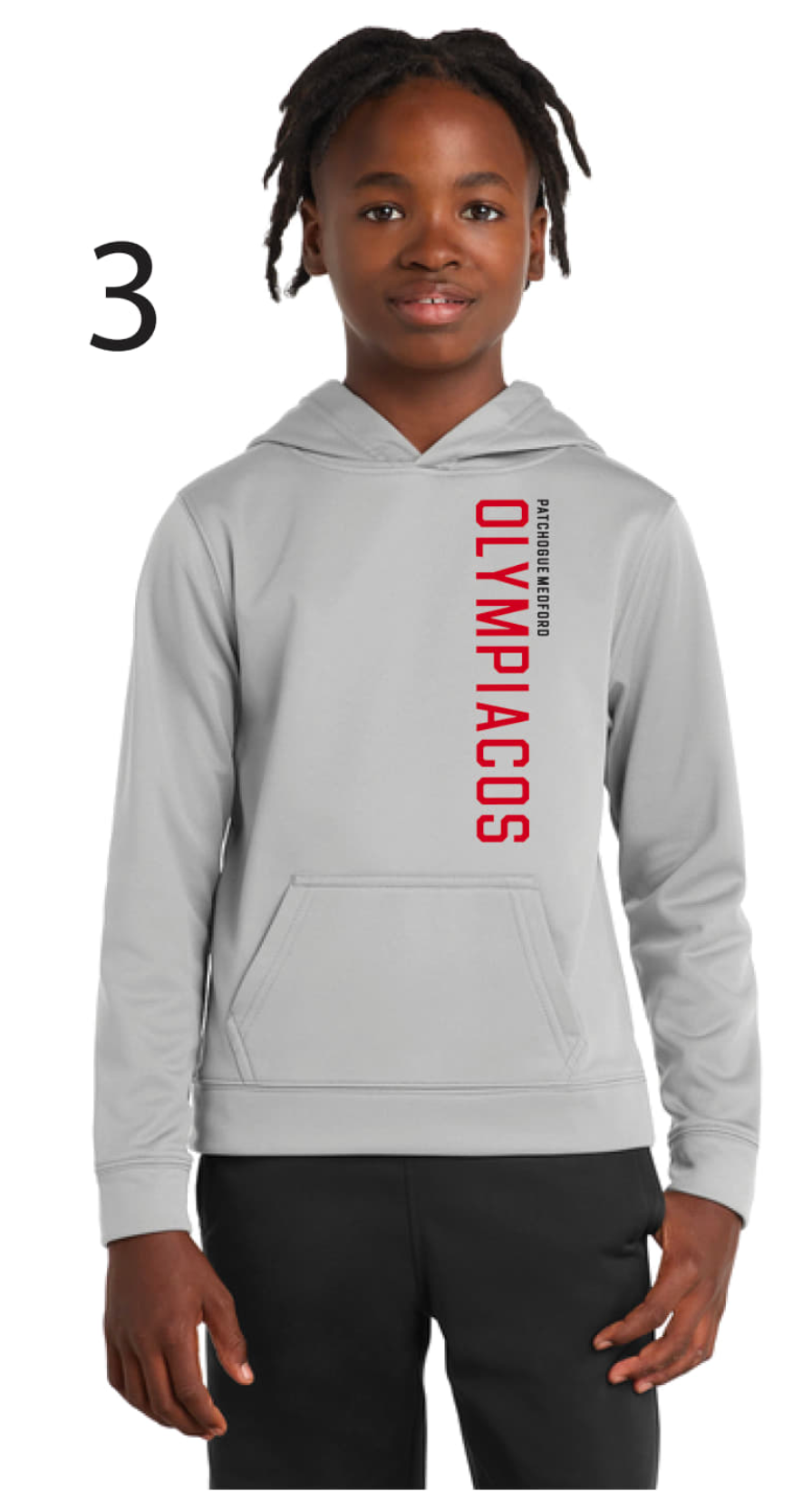 Olympiacos - Youth Silver Hoodie (Grey)