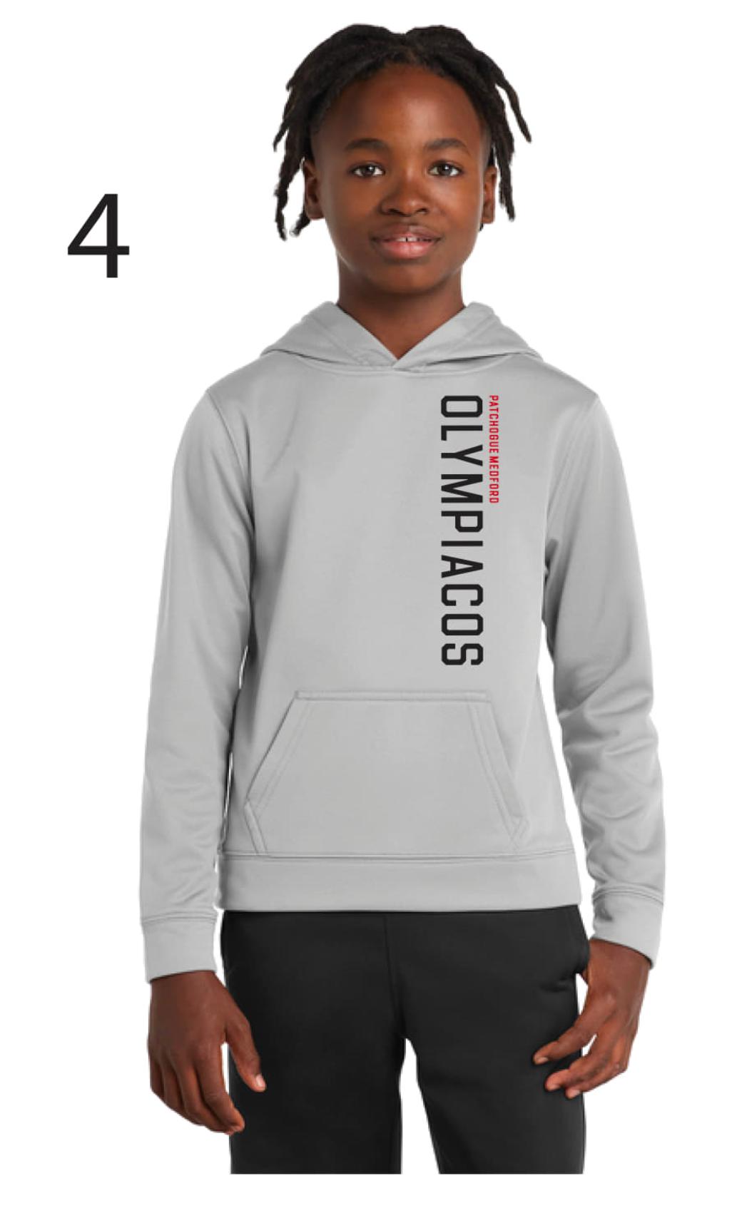 Olympiacos - Youth Silver Hoodie (Grey)