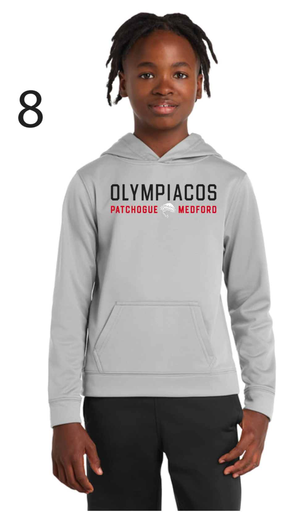 Olympiacos - Youth Silver Hoodie (Grey)