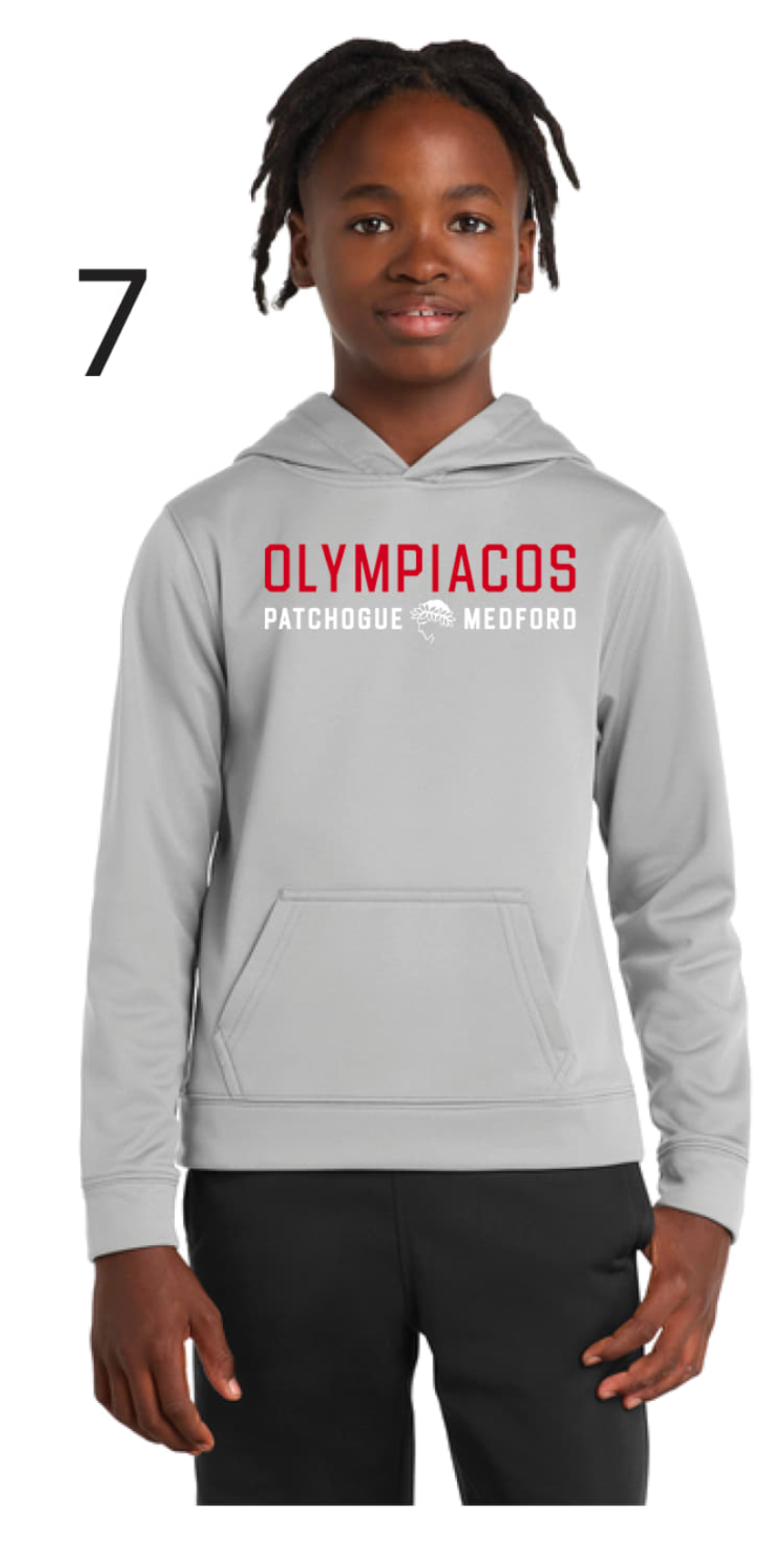 Olympiacos - Youth Silver Hoodie (Grey)