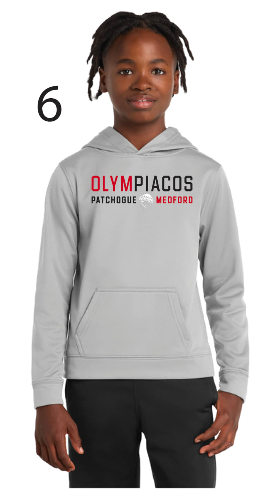 Olympiacos - Youth Silver Hoodie (Grey)