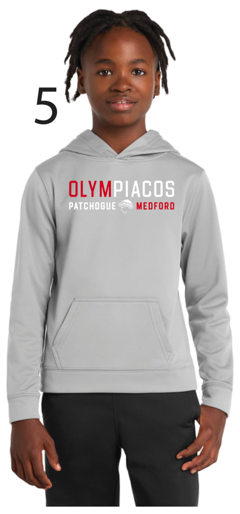 Olympiacos - Youth Silver Hoodie (Grey)