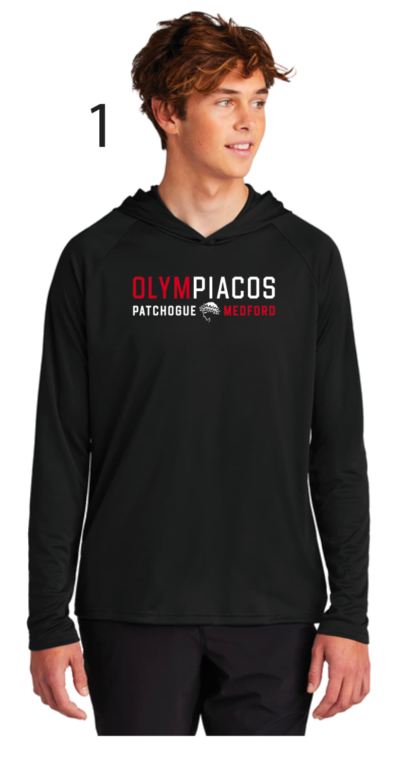 Olympiacos - ADULT Black Performance Hooded Pullover