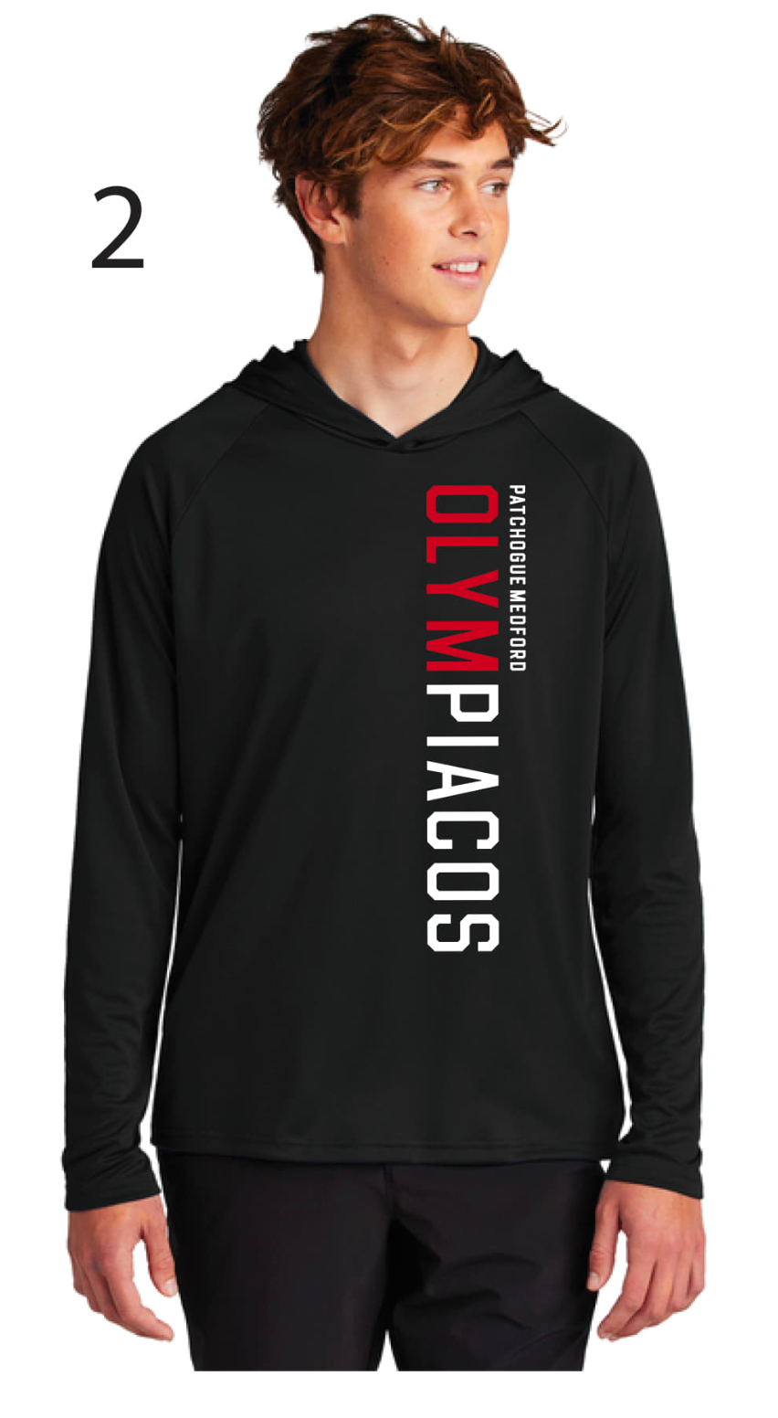 Olympiacos - ADULT Black Performance Hooded Pullover