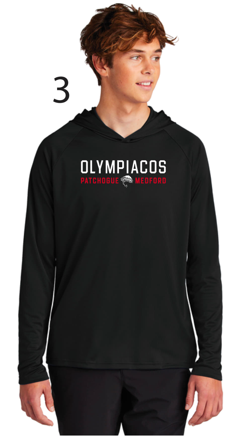 Olympiacos - ADULT Black Performance Hooded Pullover