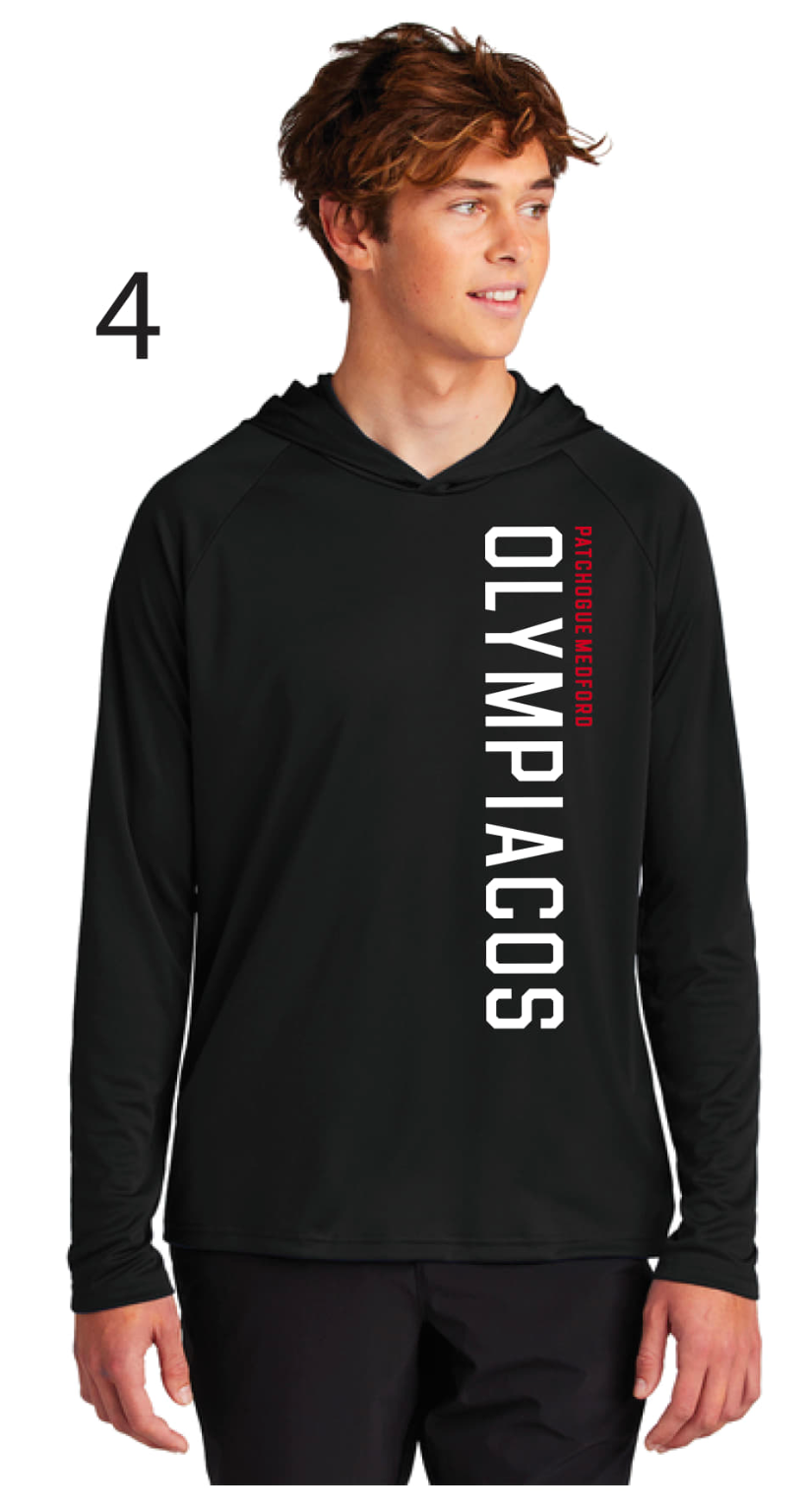 Olympiacos - ADULT Black Performance Hooded Pullover