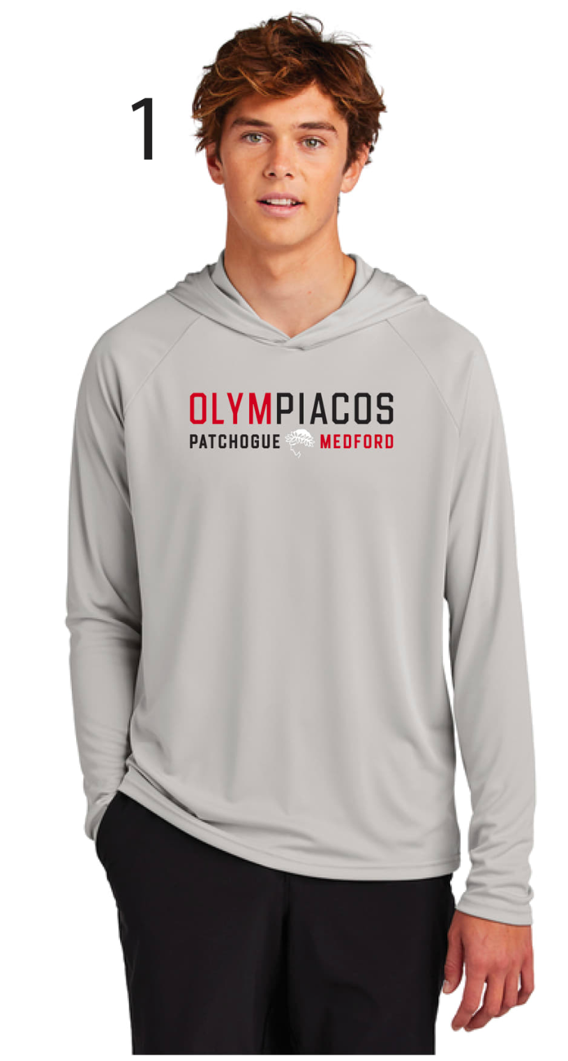 Olympiacos - ADULT Silver Performance Hooded Pullover