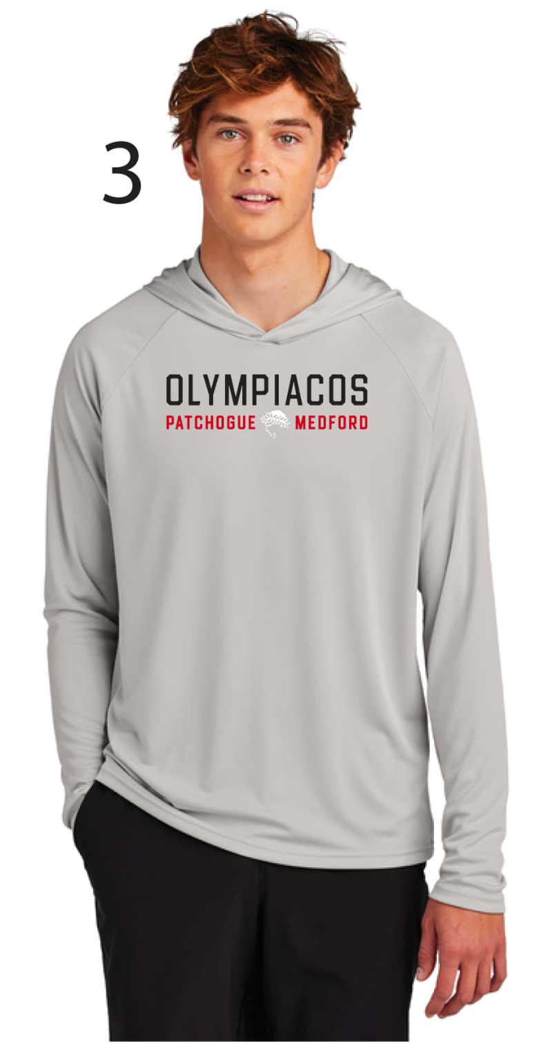 Olympiacos - ADULT Silver Performance Hooded Pullover