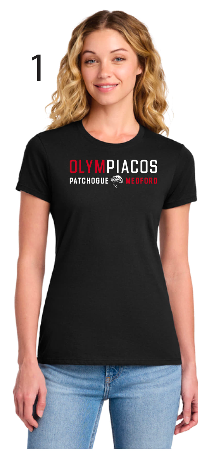 Olympiacos - ADULT Women's Cut T-Shirt (Black)