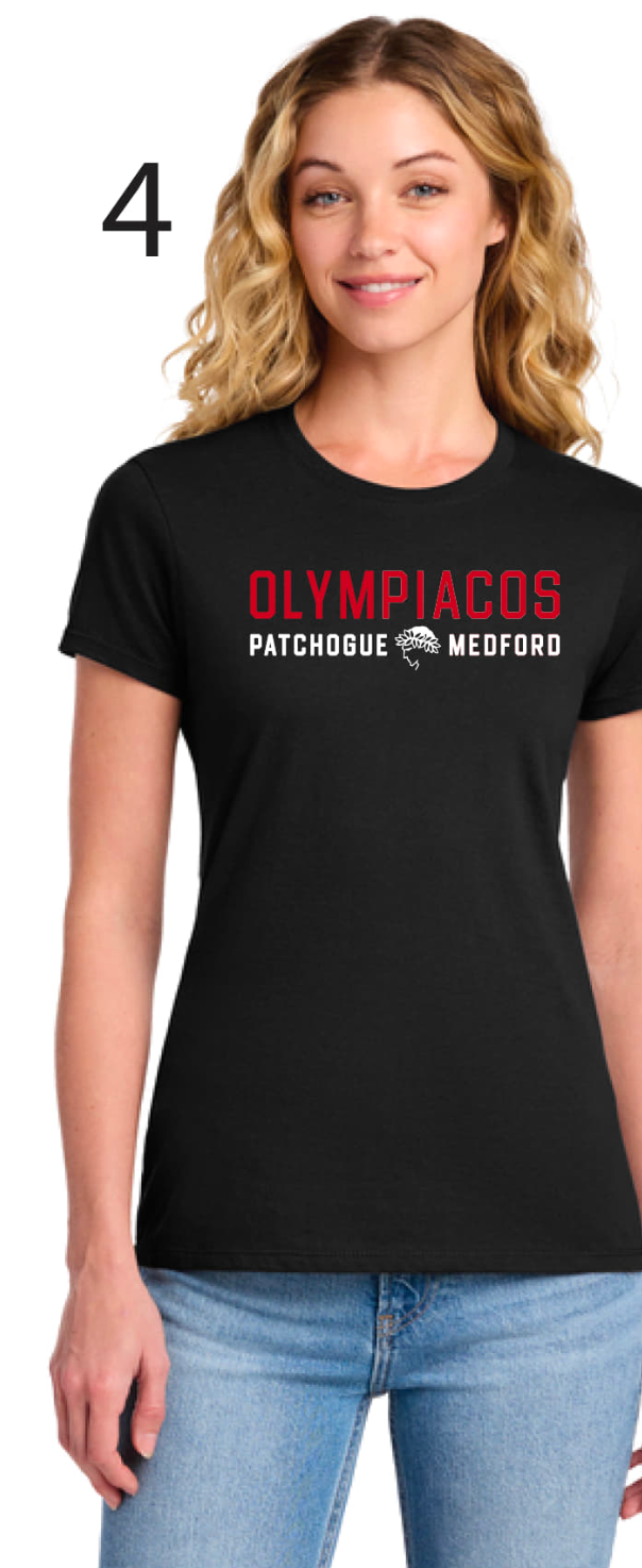 Olympiacos - ADULT Women's Cut T-Shirt (Black)