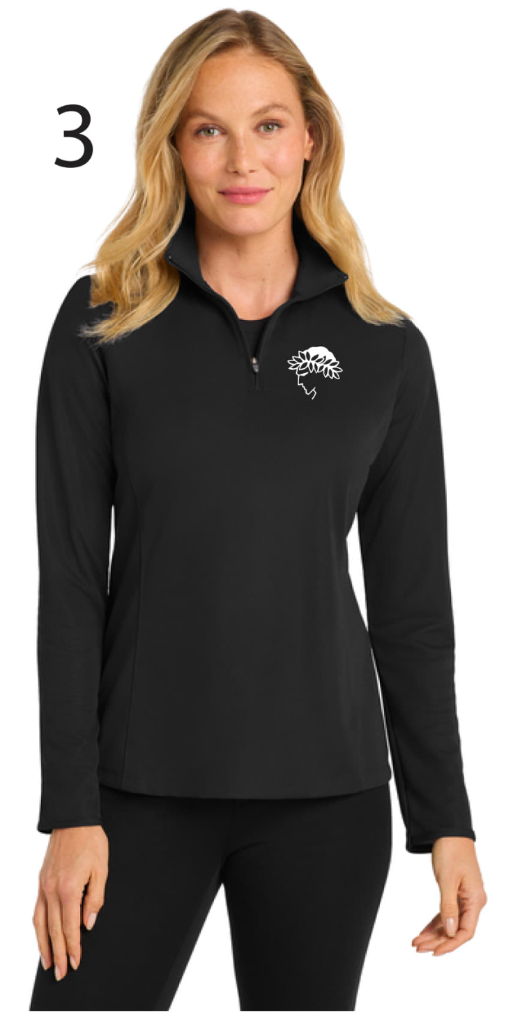 Olympiacos - Women's Adult 1/4 Zip (Black)