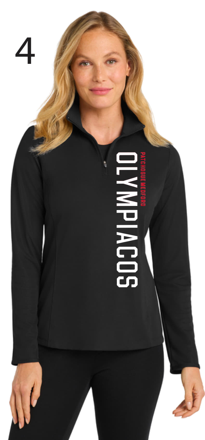 Olympiacos - Women's Adult 1/4 Zip (Black)